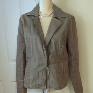 Lucky Brand Women's Leather Linen Jacket